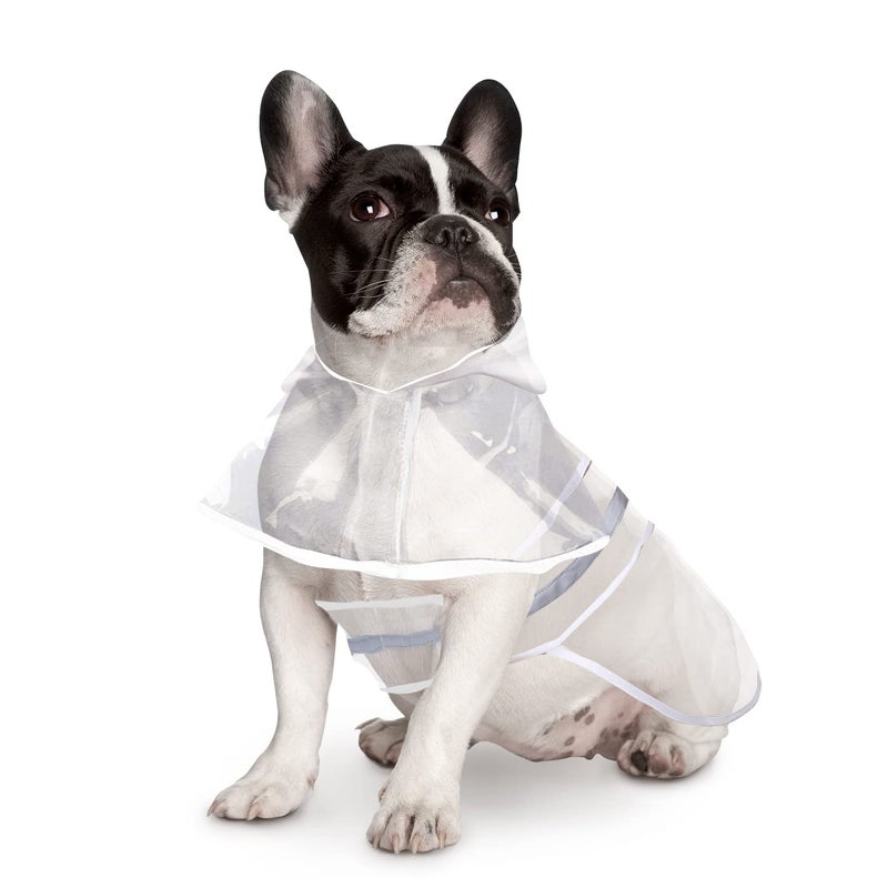 HDE Dog Raincoat Jacket Reflective Adjustable Hooded Pet Poncho Rain Coat with Leash Hole for Small to X-Large Dogs Clear - M - Image 2